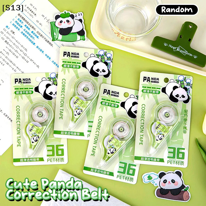 Cute Cartoon Panda Corrected Tapes Creative Large Capacity Correction Tape School Office Supplies Portable Corrected Tapes[Q]Q@