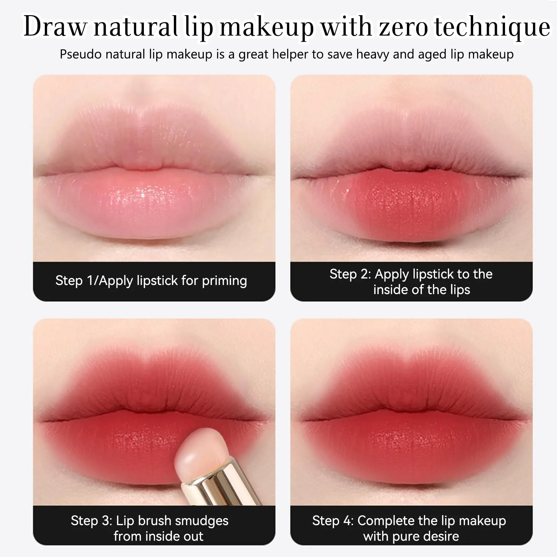 Pennello per labbra in silicone, applicatore per pennelli per labbra a testa tonda con coperchio per correttore balsamo lucidalabbra per rossetto