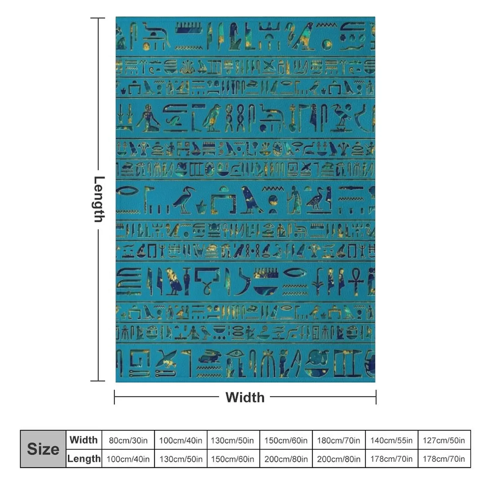 Egyptian hieroglyphs on teal leather texture Throw Blanket couch cozy soft plush fuzzy picnic outdoor blanket