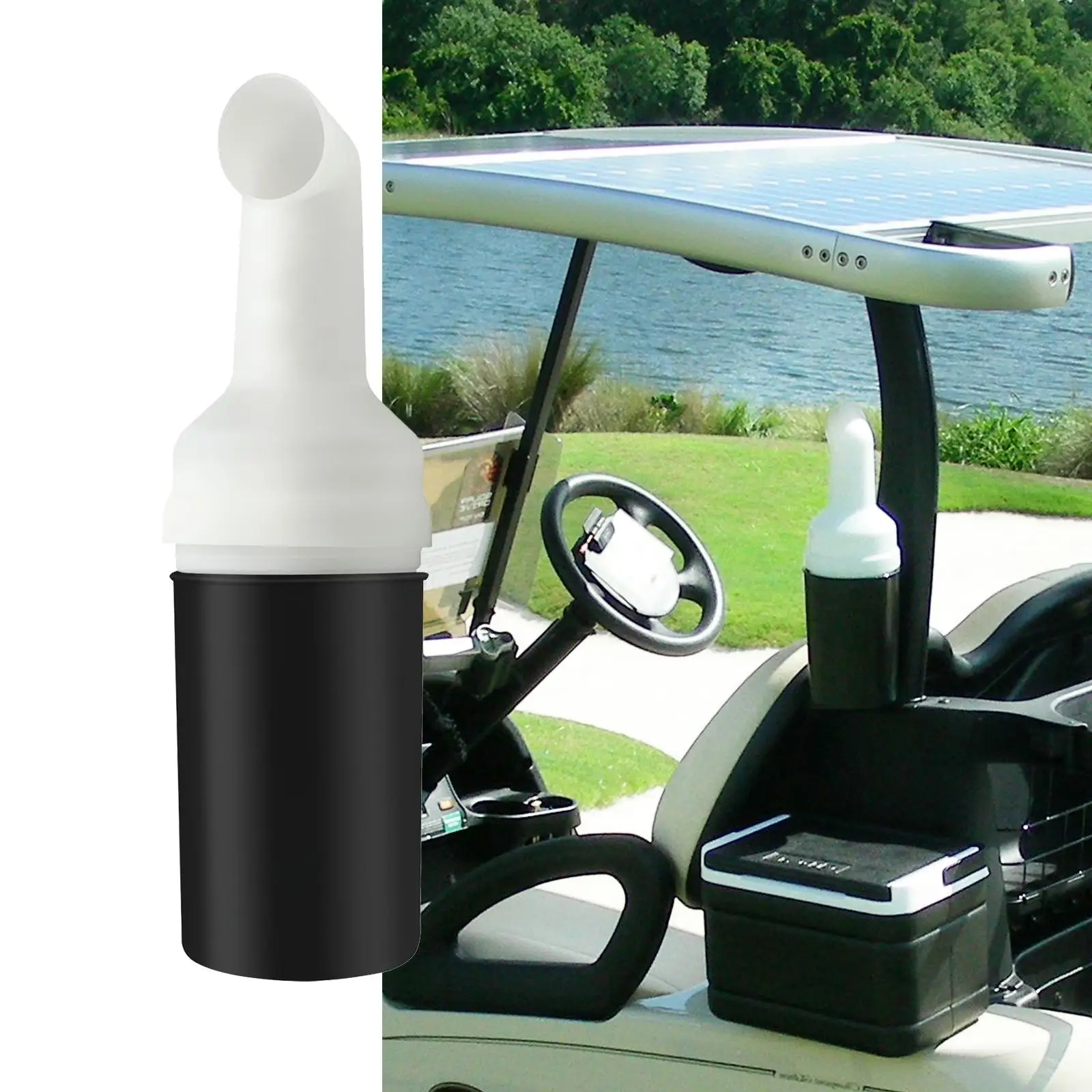 Golf Cart Sand Bottle with Rattle Proof Holder Divot Repair Universal Golf Cart Club Holder Container Bottle for Club