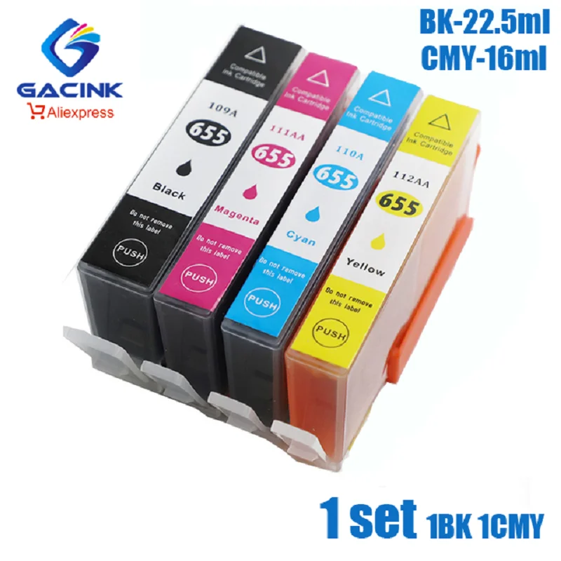 GACINK Compatible 655 655XL Ink Cartridge Replacement For HP655 Deskjet 3525 5525 4615 4625 4525 6520 6525 6625 Printer