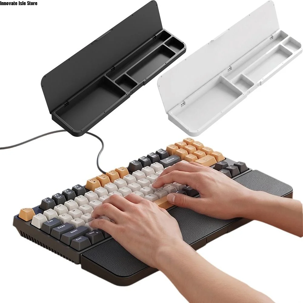 Anti-Slip Base Keyboard Wrist Rest Partitioned Comfortable Texture Keyboard Hand Rest Pad Ergonomic Storage box