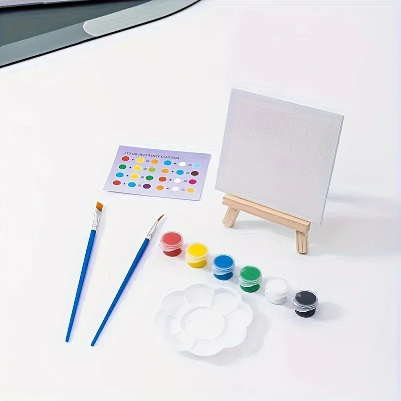 

Набор для рисования своими руками, 1/2/3 шт. — деревянная рамка для мольберта, акриловые краски, кисти и пустая панель на холсте, идеально подходит для масляной и акриловой живописи