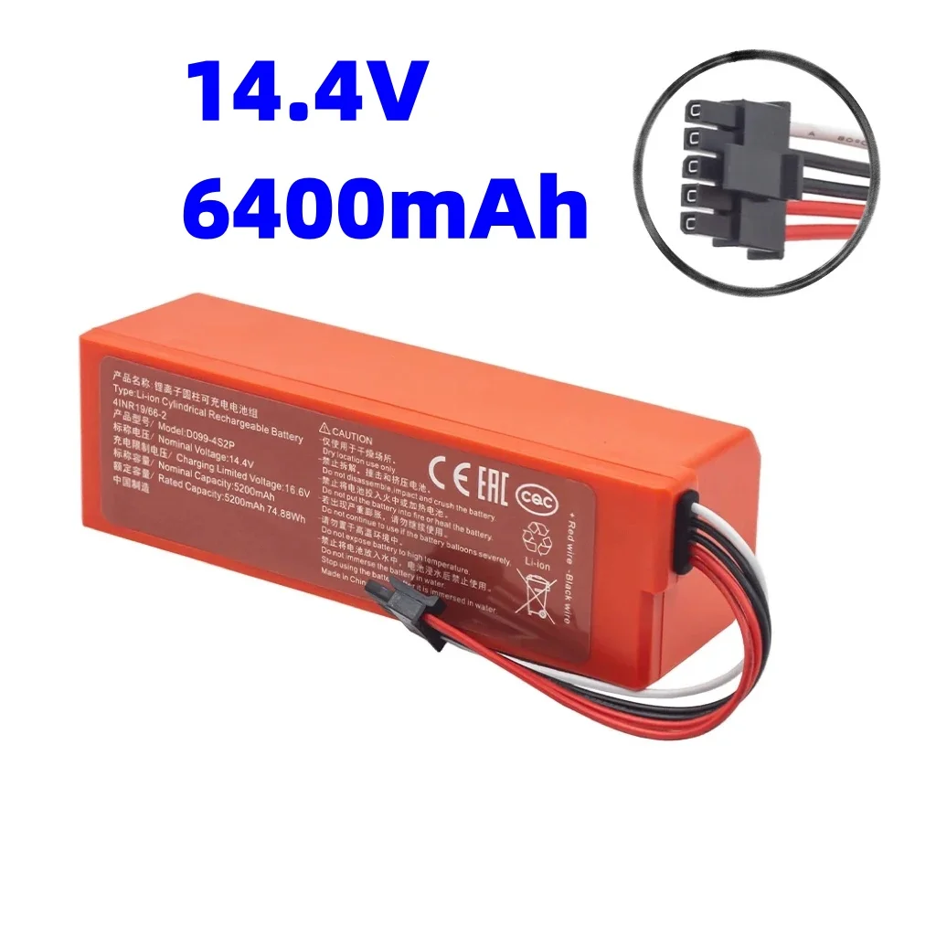 

18650 14.4V 6400mAh For Xiaomi Mi Robot Vacuum-Mop 2 Pro Vacuum-Mop 2 MJSTS1 C101 MJSTP 74.88W 4s2p battery