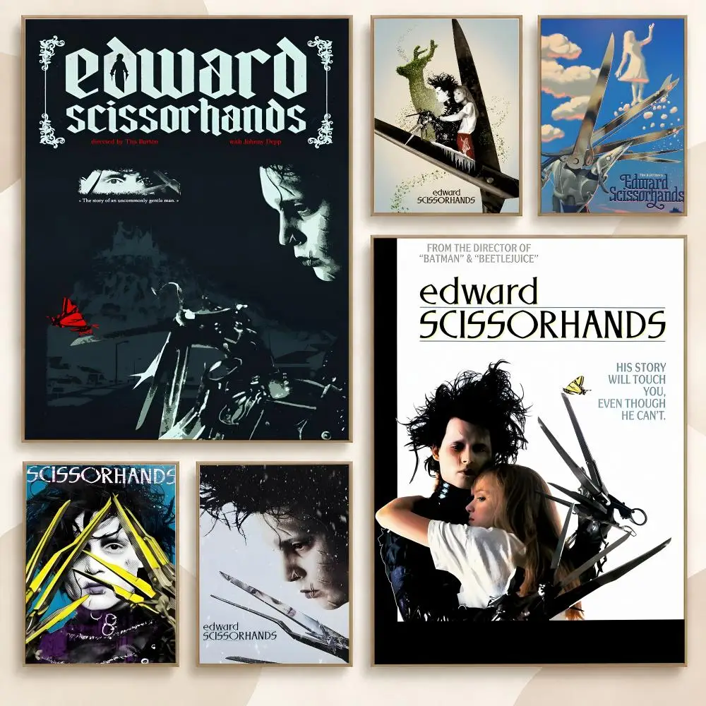 Edward Scissorhands Classic Movie TV Series 80s 90s Poster Contemporary Wall Art Print for Bedroom & Living Room, Unframed