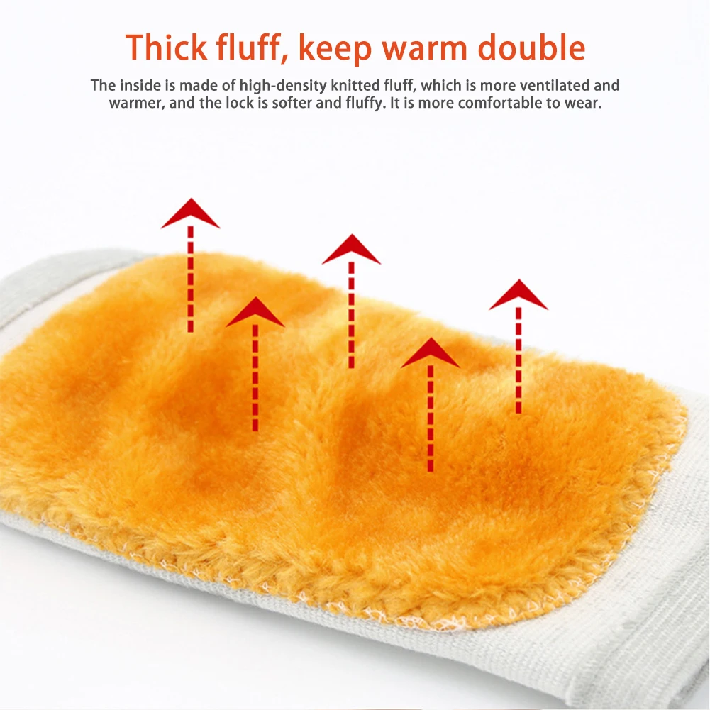 1 زوج الكبار منصات الركبة الدافئة سميكة شتاء دافئ الركبة المشتركة هدفين وسادة كم للرجال النساء تدفئة الساق منصات الركبة الدافئة #6