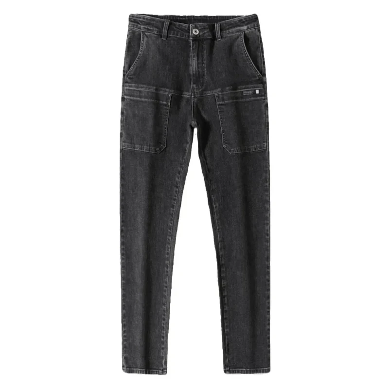 Spring Summer Thin Six Pocket Men's Jeans Elastic Straight Leg Casual Slim Fit Jeans Versatile Multi-Pocket Long Y2K Denim Pants
