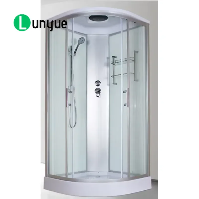 Curved Steam Shower Room Tempered Glass Sliding Door Acrylic Base Full Set Residential Bathroom Enclosure Project Supply