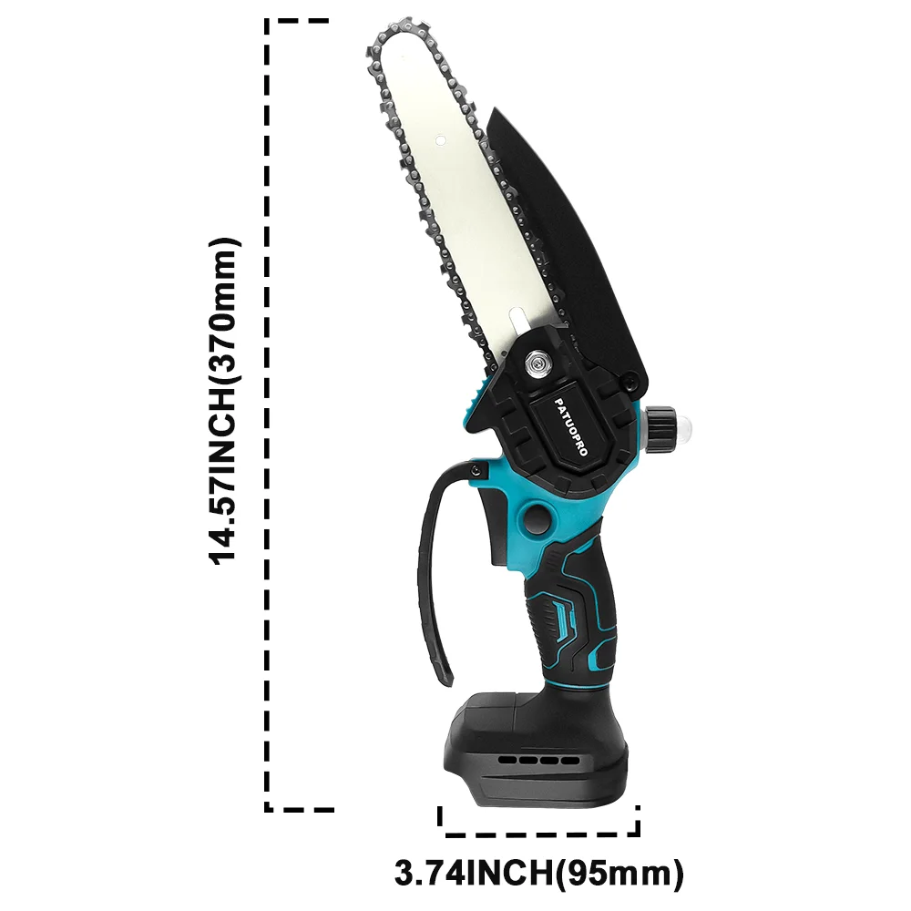 Imagem -03 - Patuopro Cordless Mini Serra Elétrica sem Escova Handheld Poda Jardim Logging Chainsaw Makita 18v Bateria 1200rpm 6