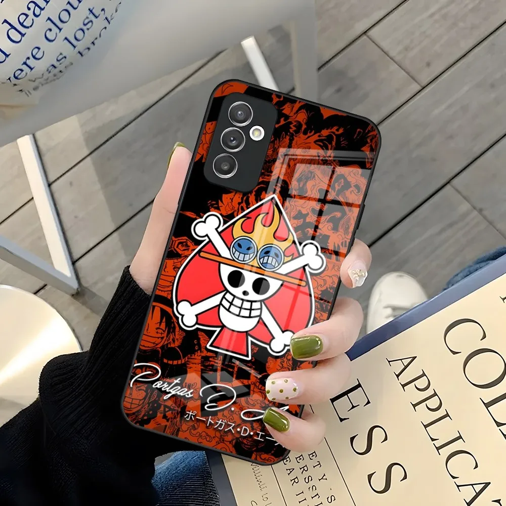 Anime O-ONE P-PIECE Phone Case For Samsung S24 S23 S21 S20 S22 A24 A34 A54 A53 Note 20 Pro Ultra Plus Glass Back Cover