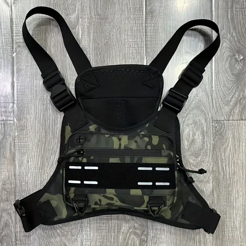 Chaleco táctico, bolsa de pecho, mochila para acampar, aparejo CS, bolsa Airsoft, funda Molle para hombres, hombro, caza, pesca, ciclismo, bolsa para correr