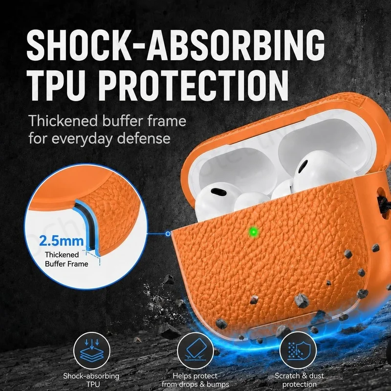  2026 Leather Like Case for AirPods 4/5 Phone Stand Case With Lanyard Headphone Case for AirPods Pro 3/4/5 Accessories Cover