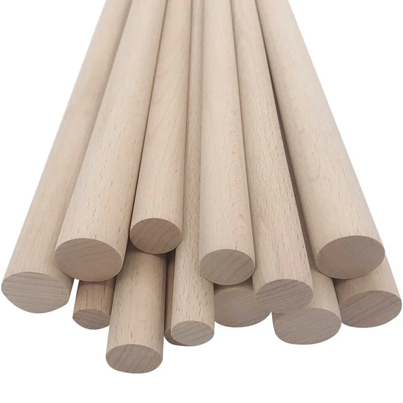 10Pcs Round Stick 30CM Long Beech Wooden Round Stick DIY Wood Handmade Dowel Building Model Material Woodworking Tool 8Mm