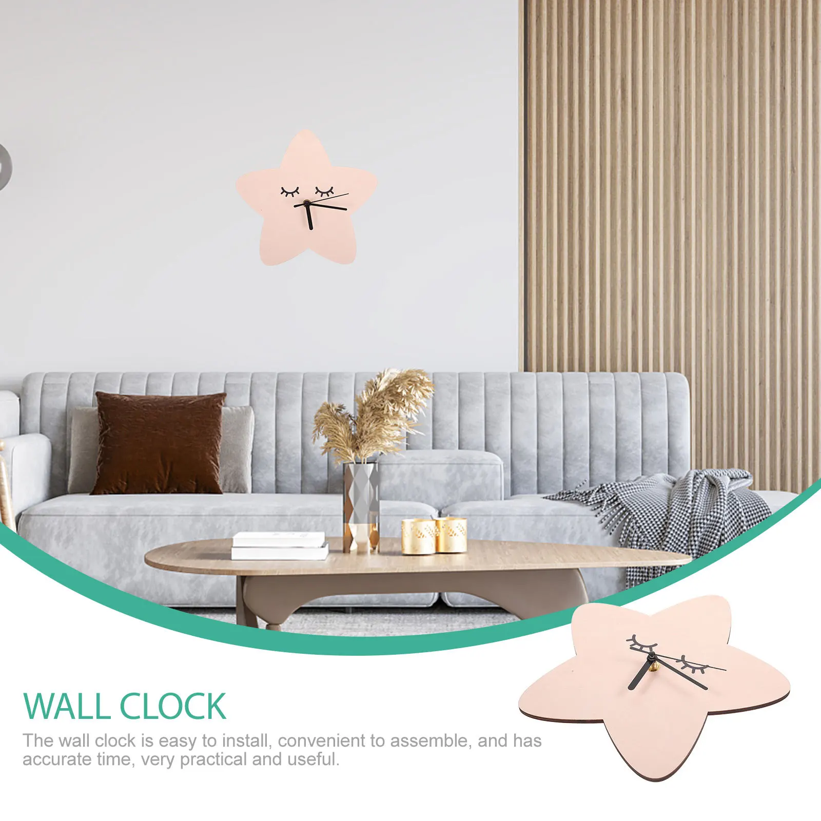 

Decorative Star Shaped Wall Clock Silent Non Ticking Hanging Wall Clock for Bedroom Living Room Cute Home Decor
