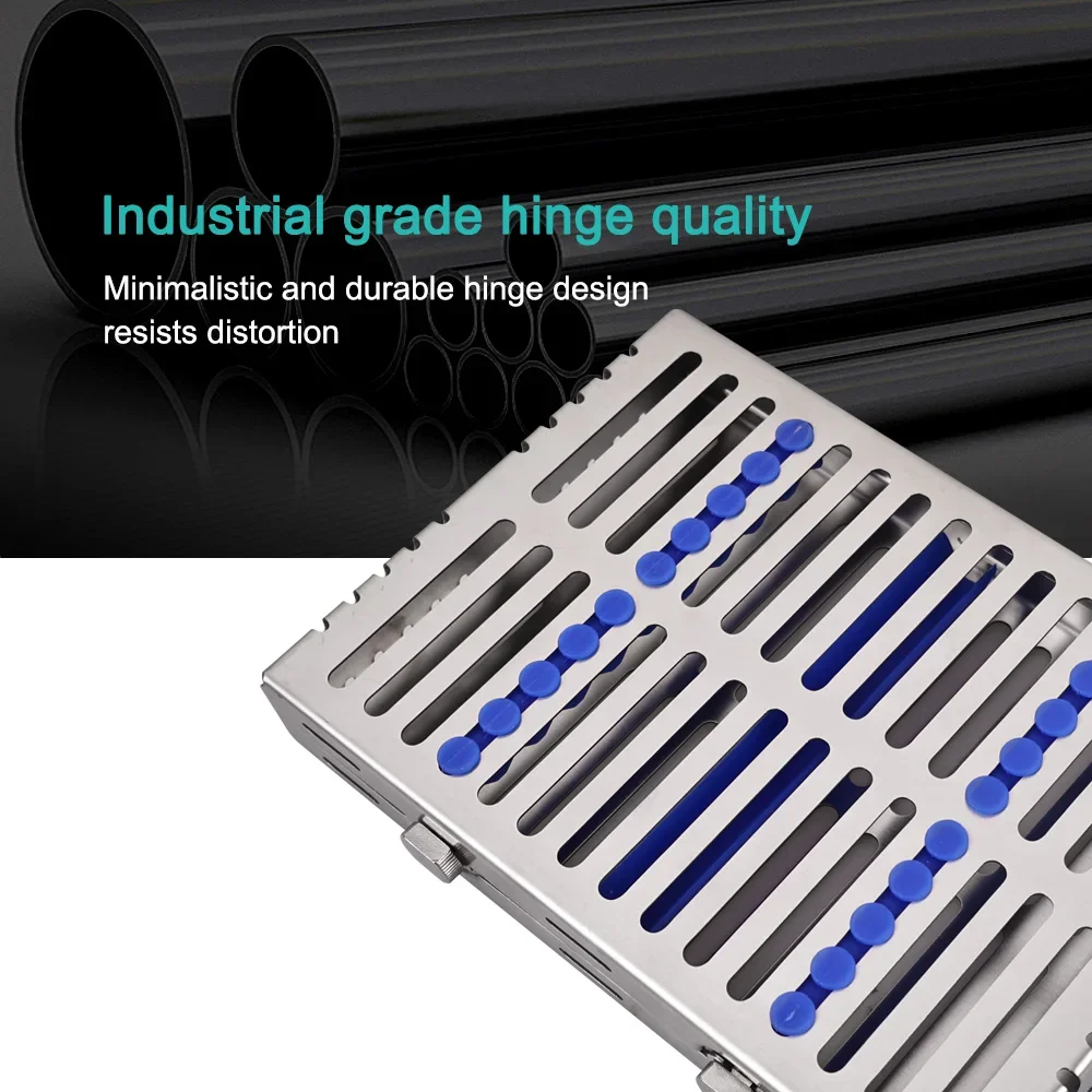 Dental Instrument Disinfection Box 5/10/20 Grid  Autoclavable Sterilization Box Dental Cassette File Burs Disinfection Trays