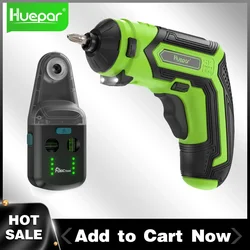 Huepar Cordless Drill Electric Screwdriver With Green Laser Level Dust Collector Power Screw Gun With 9+1 Torque Setting,35 Bits