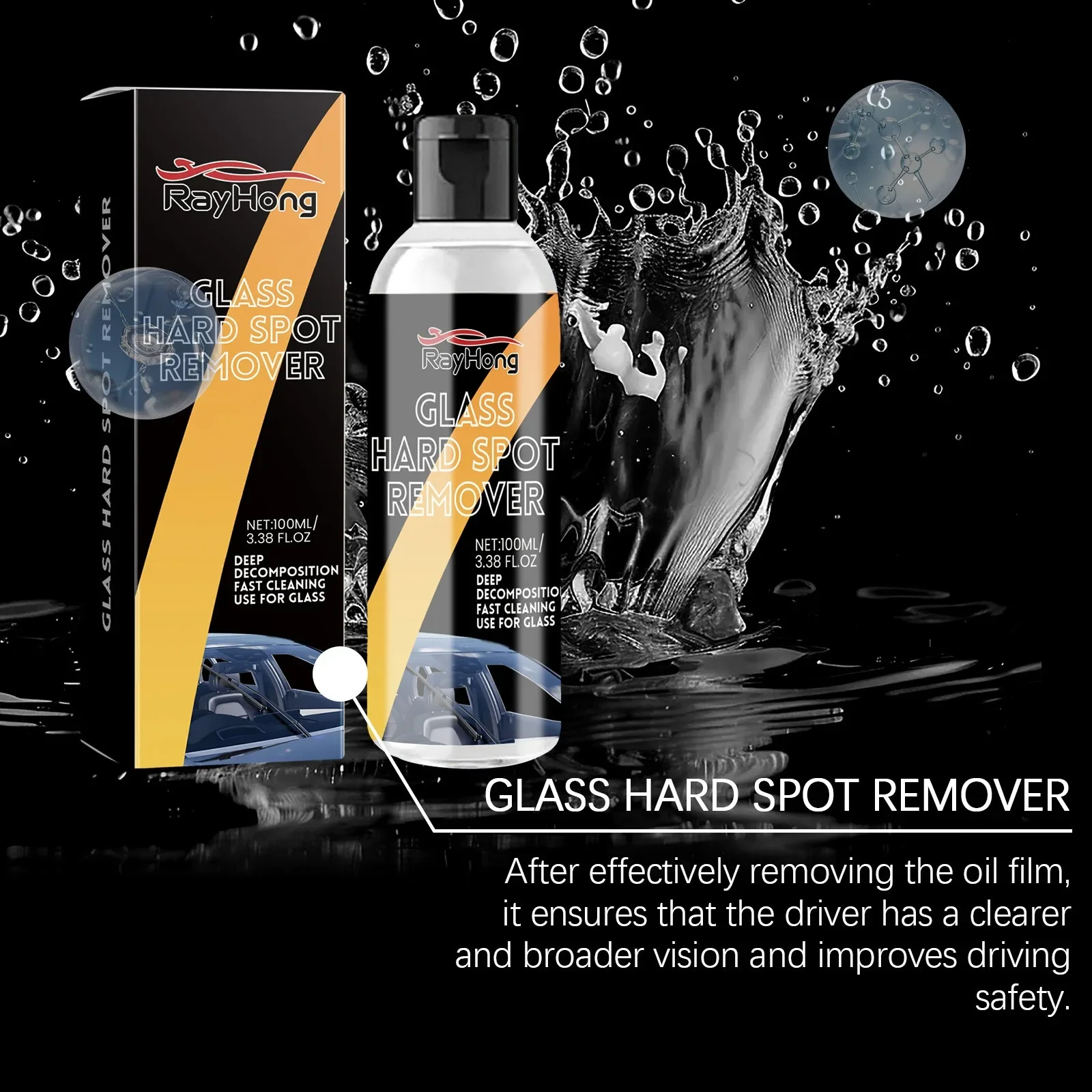 Professional Automotive Glass Oil Film Cleaner Windshield Renewal Restoration Solution for Effective Oil Film Removal