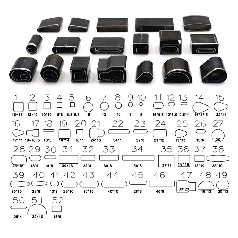 IMZAY 24/39/52 szt. Ostre narzędzia do dziurkowania Zestaw narzędzi do dziurkowania skóry ze stali nierdzewnej Forma do wycinania Ręczny zestaw