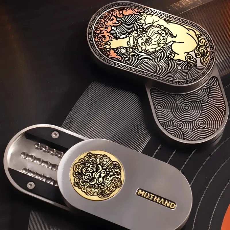 マジックハンドEDC貔貅リズミカル回転ステンレス鋼メカニカルメタルディンディン指先プッシュカード減圧玩具