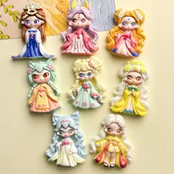 2pcs Large cartoon costume girl glossy cartoon resin flatback cabochon diy crafts materials kid handmade jewelry charms