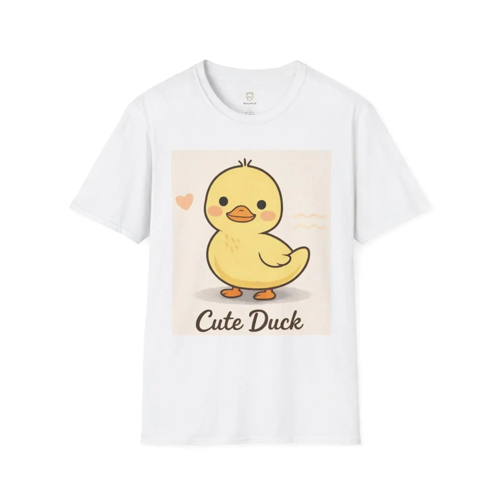Duckling T Shirt Kawaii Animal vintage Washed Breathable Soft Slightly Comfortable designer clothes homme fashion graphic