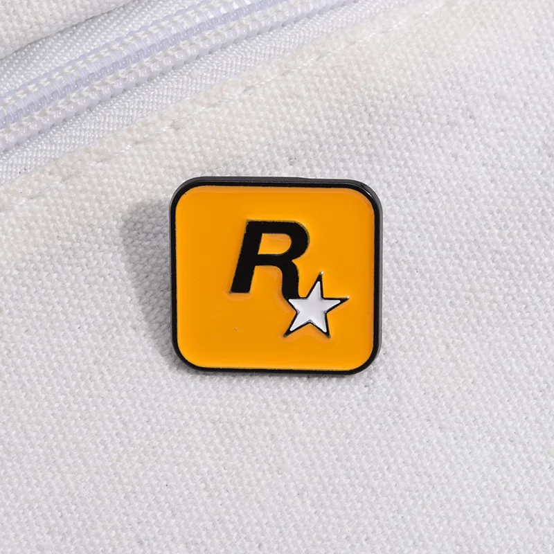 Game Grand Theft Auto Brooch Pins Classic R Five-Pointed Star GTA Badge Enamel Brooches Lapel Pin Jewelry Cosplay Props Gift Acc