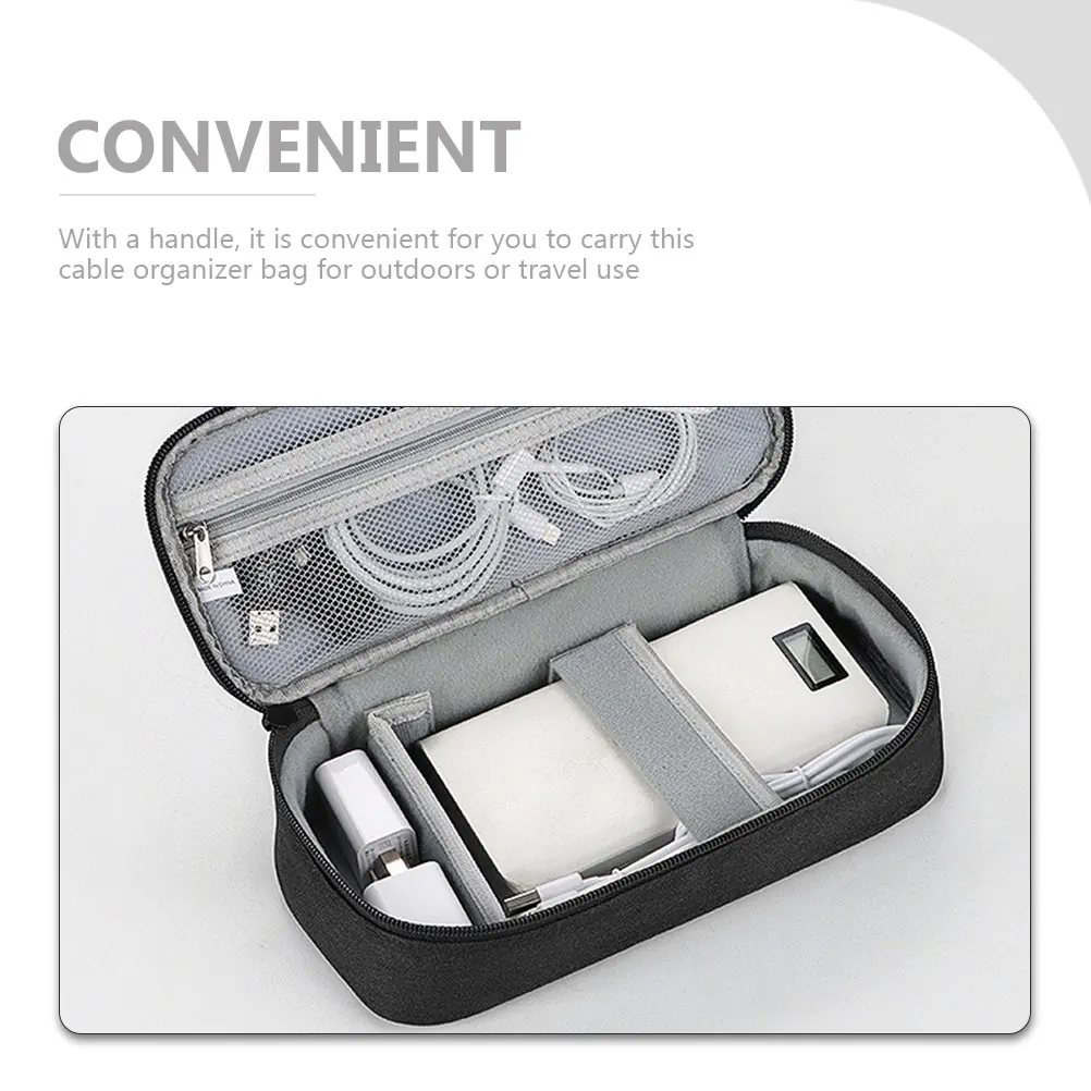 

Travel Electronic Organizer Bag Cable Storage Pouch For Digital Accessories Portable Case Removable Partitions Outdoor