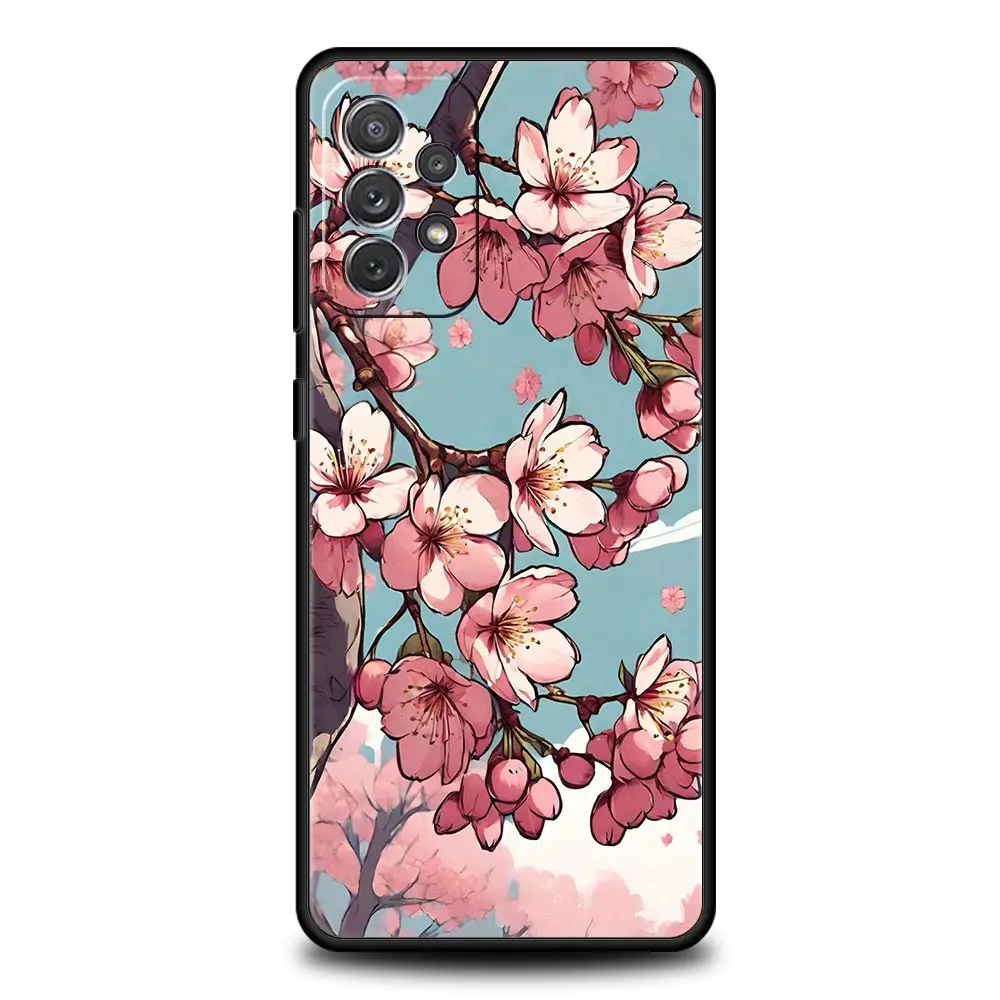 Cherry Blossom Tree Phone Case For Samsung Galaxy A15 A13 A51 A71 A41 A31 A21S A03S A05 A12 A32 A52 A23 A25 A33 A53 A73 5G Cover