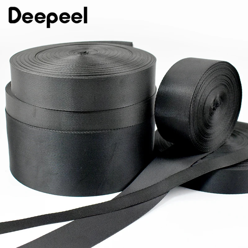 5 metri 10-100mm di larghezza tessitura di nylon nero 0.7mm addensare nastro borsa da cucito cinghia zaino fascia cintura per indumenti accessori