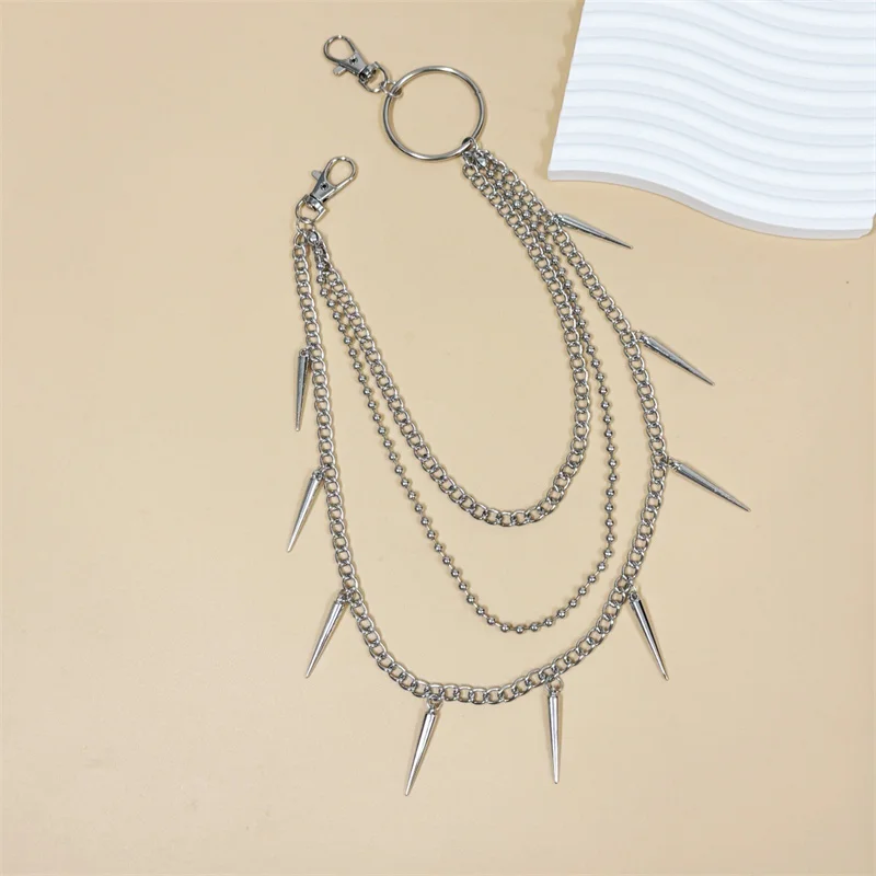 New Hip-hop Punk Metal Rivets Pants Chain Multi-layer Waist Chain Dress Up Pants Hundred With Jewelry
