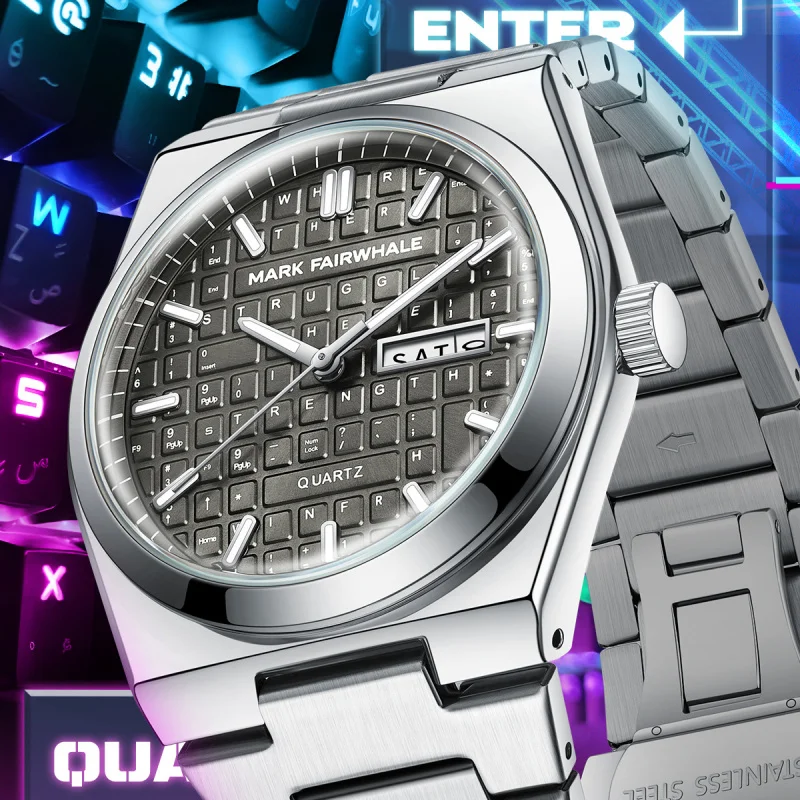 

Mark Fairwhale men's multifunctional business quartz watch, sporty and casual wristwatch, a must-have for travel and parties