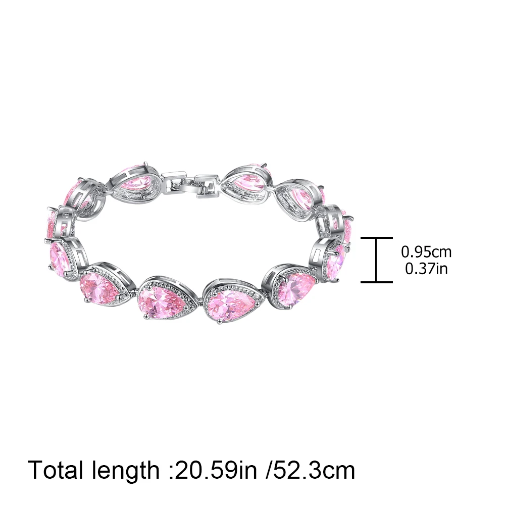 

Zircon Bracelet Fashion Korean Pink Shining Beautiful Gift Elegant Birthday Lightweight Durable Travel Party Daily Use Jewelry