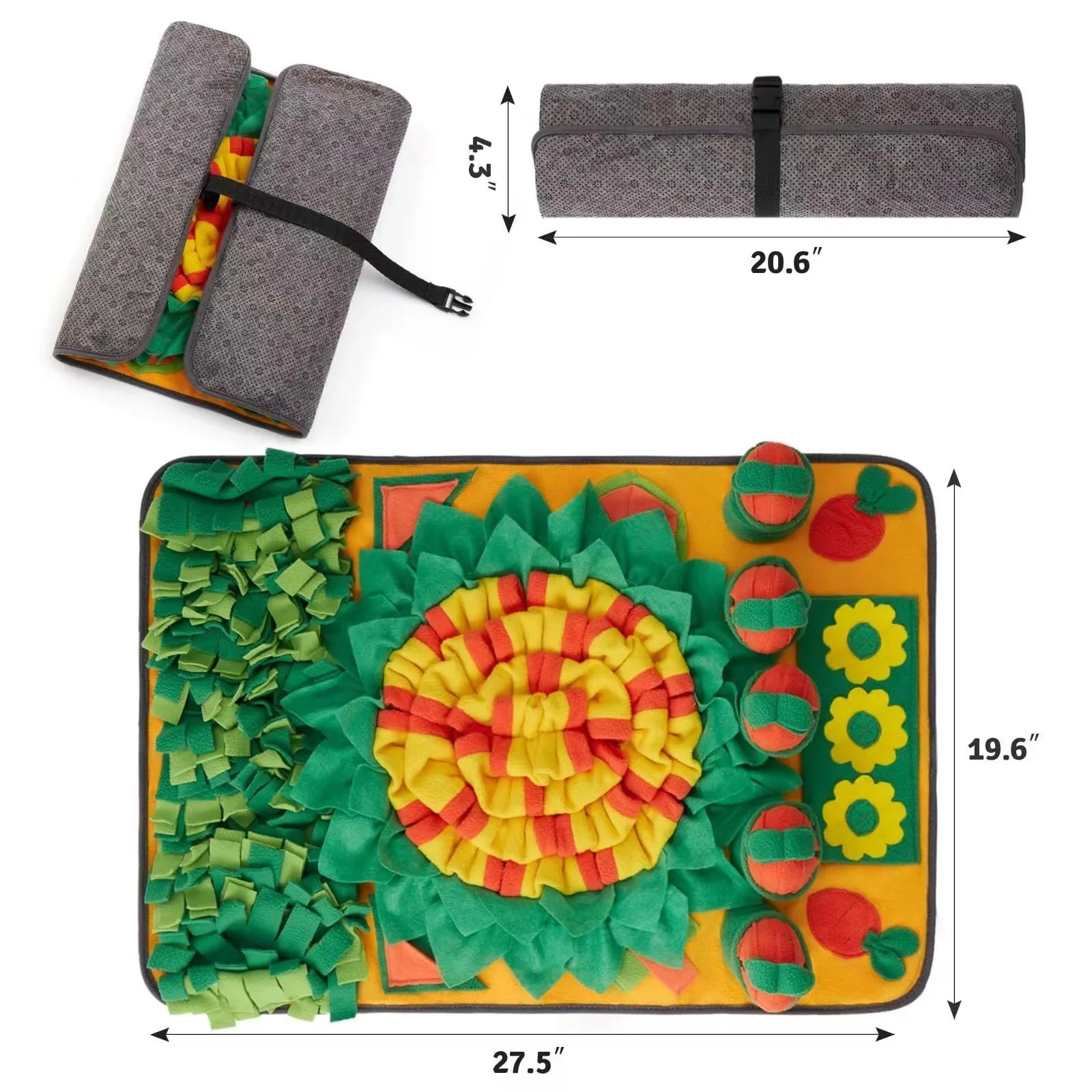 Mata węchowa dla psów i kotów, interaktywna gra zapachowa, zabawka łagodząca lęk, stymulująca umysł, spalająca energię, podkładka do treningu zwierząt, bardzo duża.