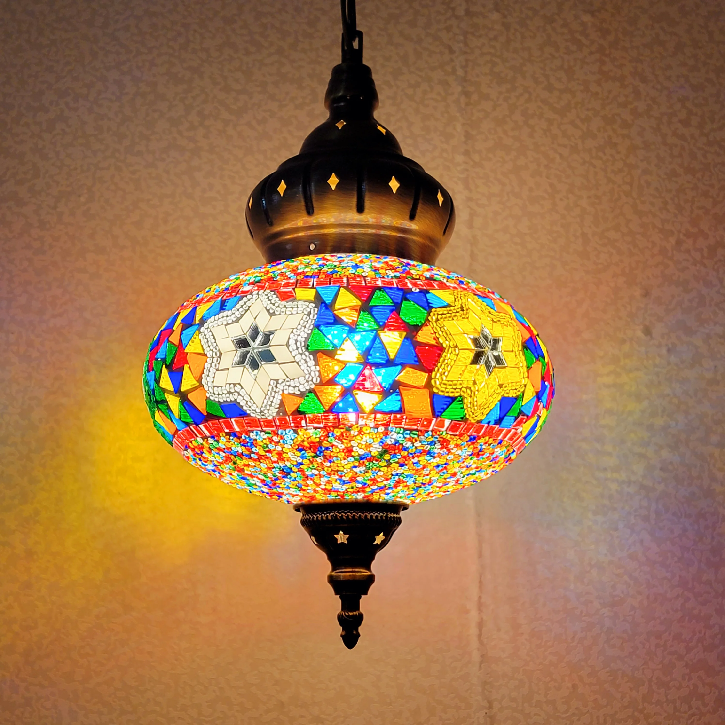 

Traditional Single Turkish Mosaic Glass Hanging Lamp Mosaic Lamps Manufacturer Single Pendant Lamp