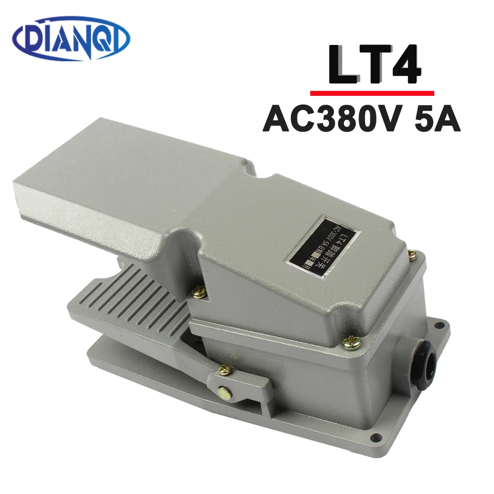 1PC LT4 Foot Switch Pedal Switch 5A AC 380V For Machine Tool Control Material Aluminum LT4 Self-Reset