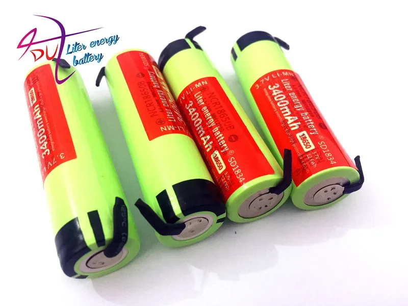 4 Ncr18650b pçs/lote Litro Bateria De Energia 100% Novo Original 3.7v 3400mah Bateria De Lítio Recarregável Baterias Diy Folha de Níquel