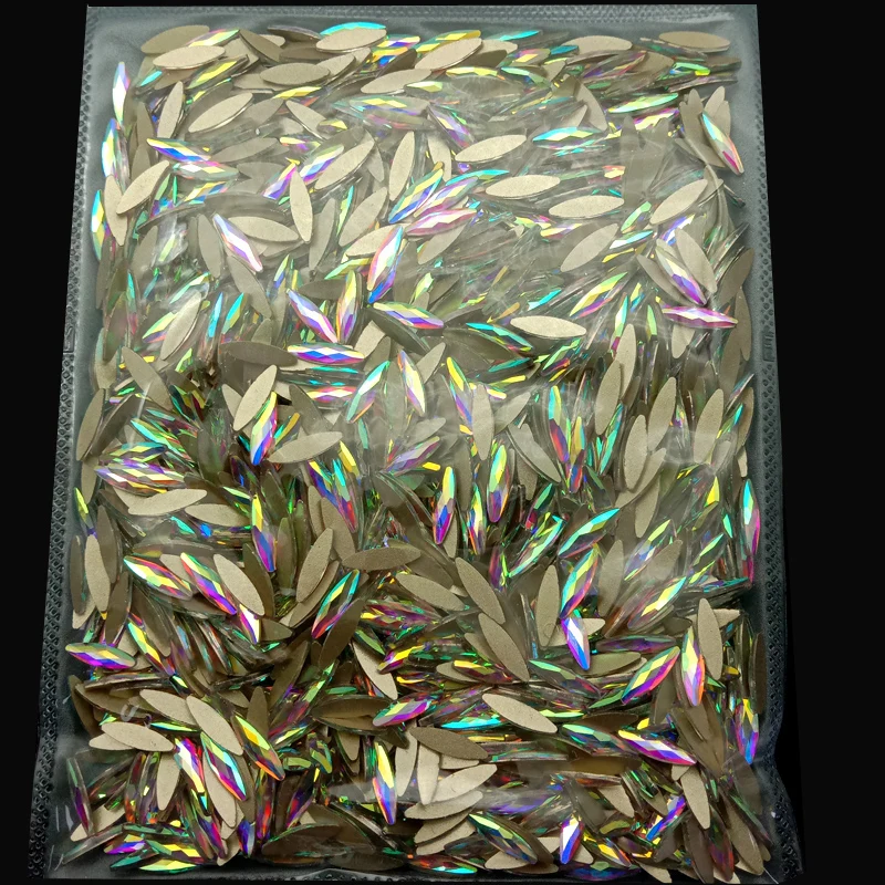 1440pcs/bag Crystal AB Nail Art Rhinestone Over 150 shapes Glitter Gold Bottom Glass Stones For Nail Art