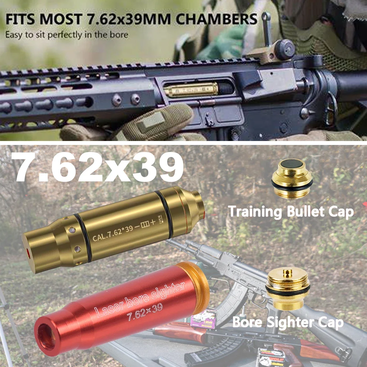 7.62X39 Formazione Laser Proiettile Foro Puntatore Sighter Serie AK Fucile 7.62*39 Proiettili laser a fuoco secco per AK-74 AK47 Laser da allenamento