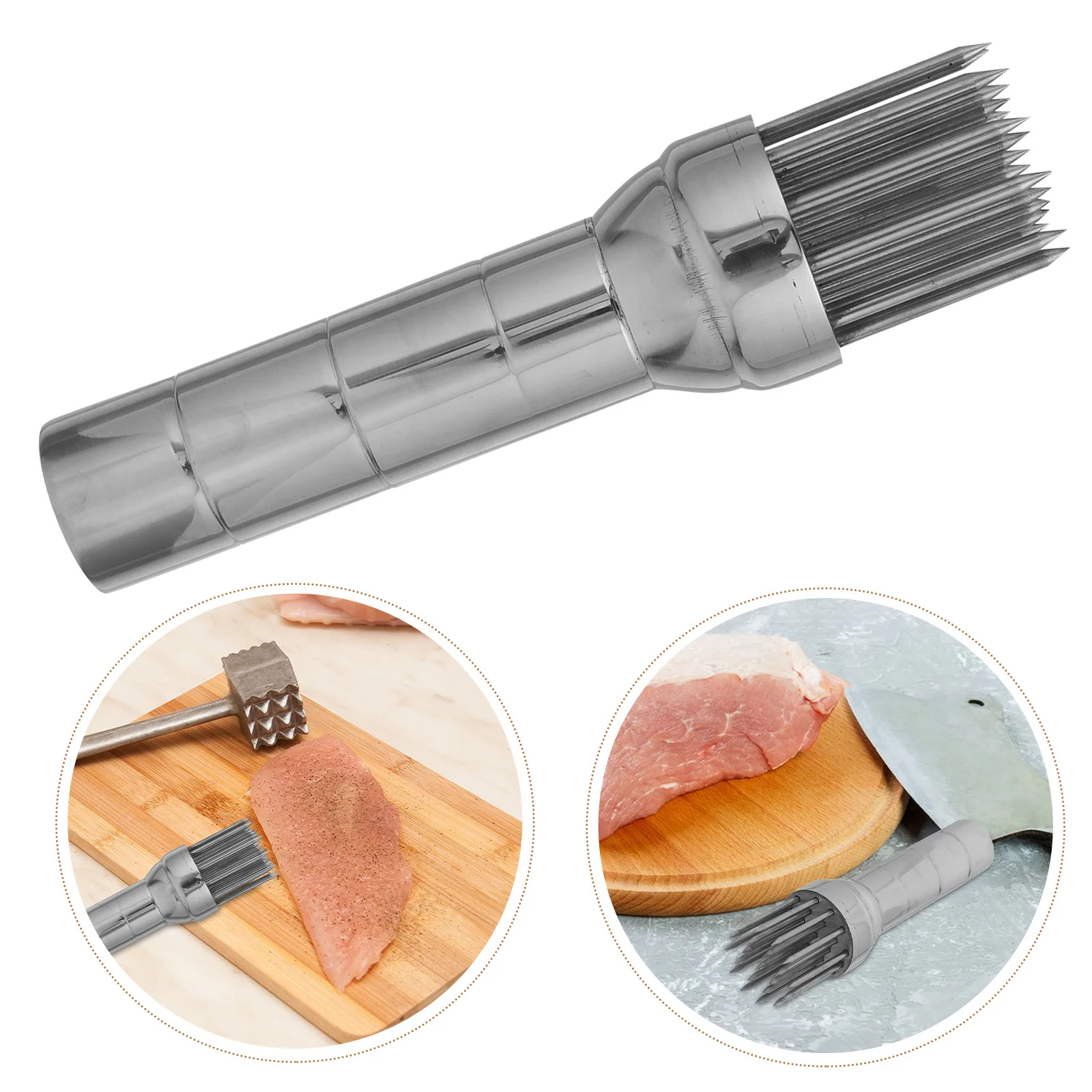 

Stainless Steel Meat Tenderizer Tool 21 Needles For Beef Chicken Pork Steak Poultry Kitchen Cooking Mallet Hammer