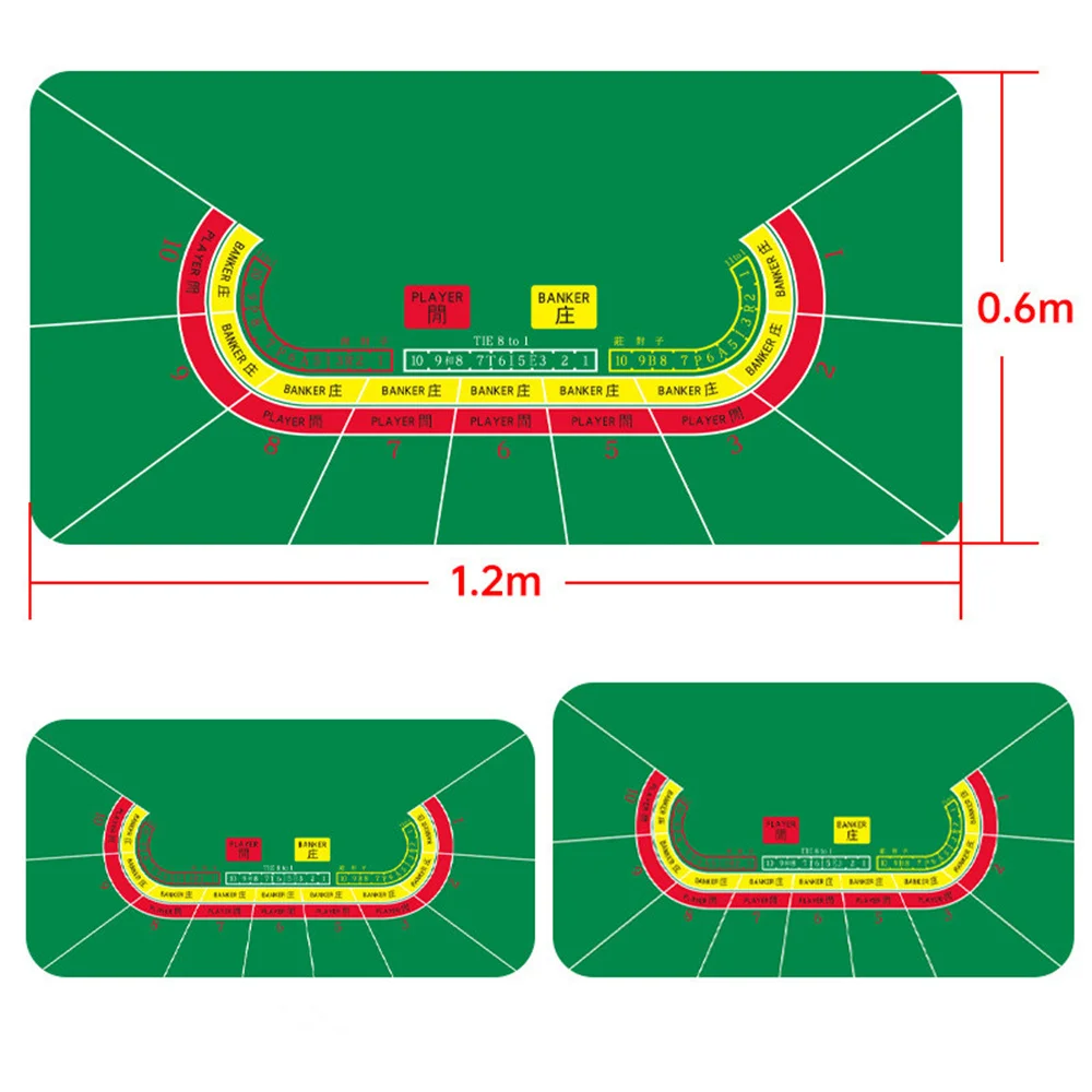 

Multiple Sizes Rubber Texas Hold'em Poker Mat Table Cloth Table Cushion Table Cloth Chip Cushion Playing Card Table Mat