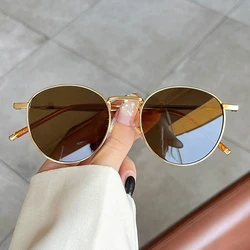 SO&EI Retro Classic Round Women Metal Frame Sunglasses Fashion Men Punk Shades UV400