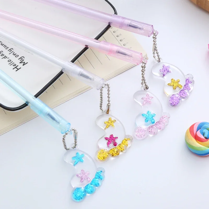 

50 шт., подвеска на ногу с кристаллами, милые канцелярские принадлежности, акриловая подвеска, ручка-роллер, ручка для офиса с сердечком для девочек, ручка для подписи