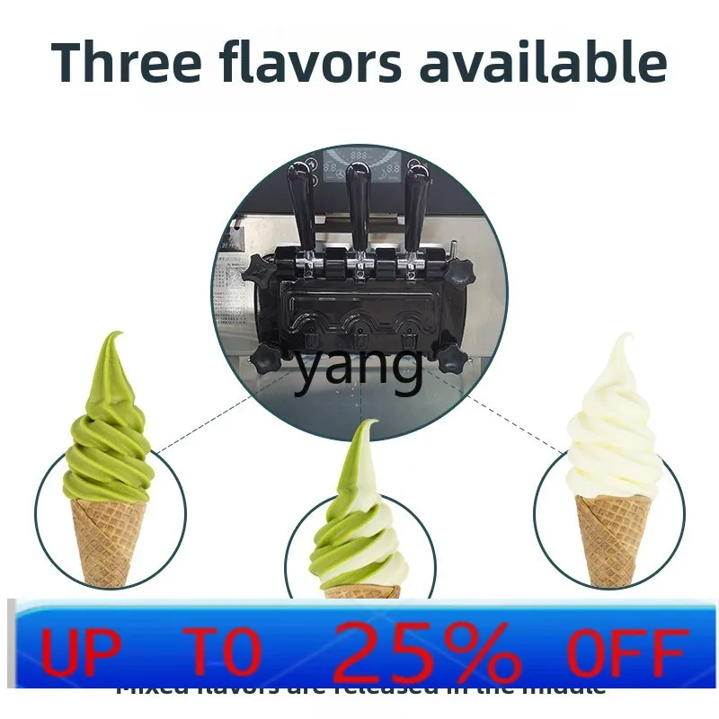Lcx commercial fully automatic three-color ice cream cone machine desktop vertical sundae ice cream machine
