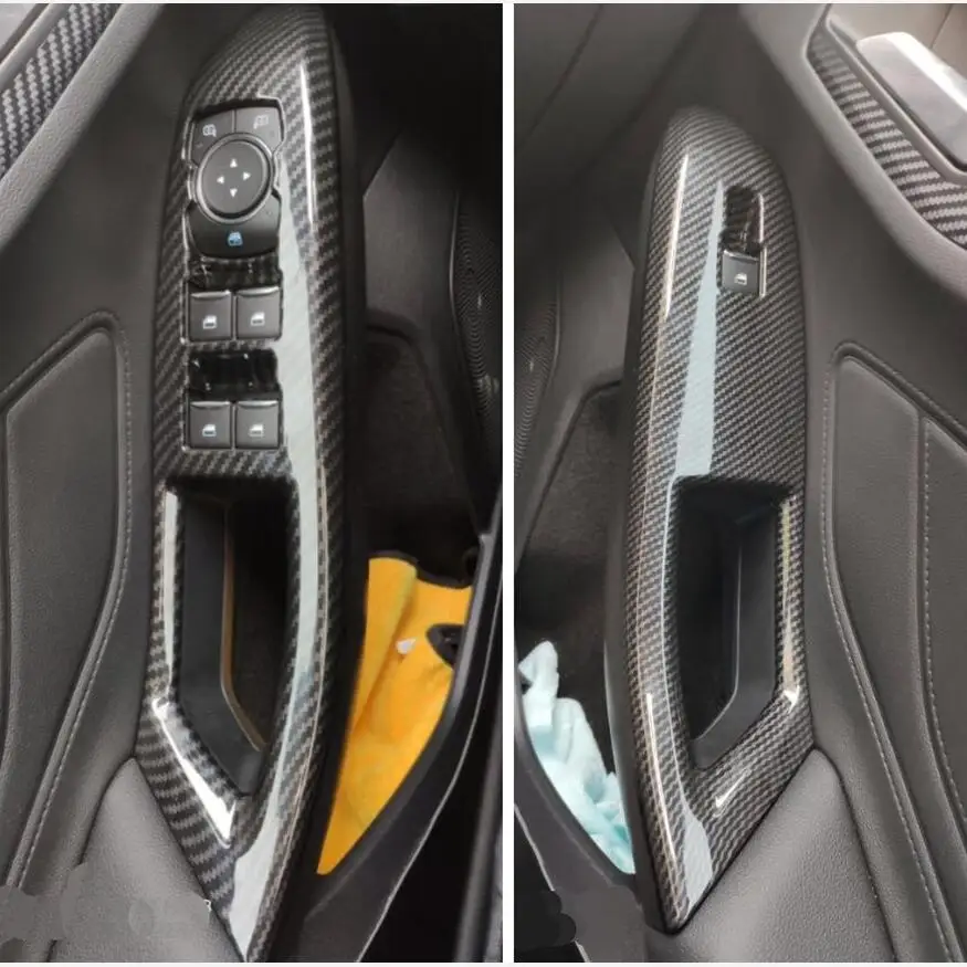 Warning Light / Head Lamp / Air AC Outlet Vent / Window Lift Cover Trim For Ford Focus MK4 2019 - 2024 Carbon Fiber Accessories