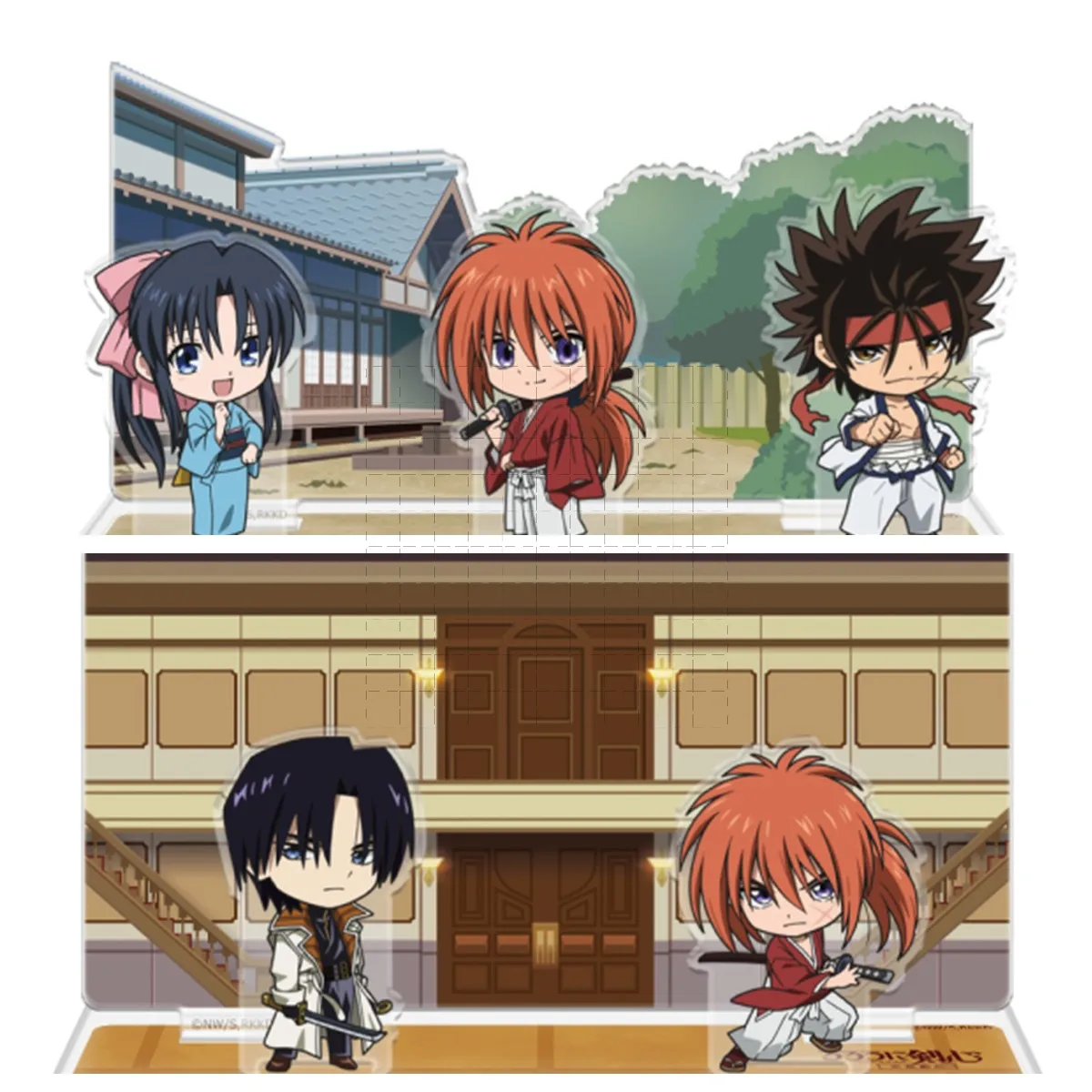 Game Himura Kenshin Sagara Sanosuke Kamiya Kaoru Shinomori Aoshi Acrylic Stand Figure Doll Anime Keychain Cosplay Toy Gift