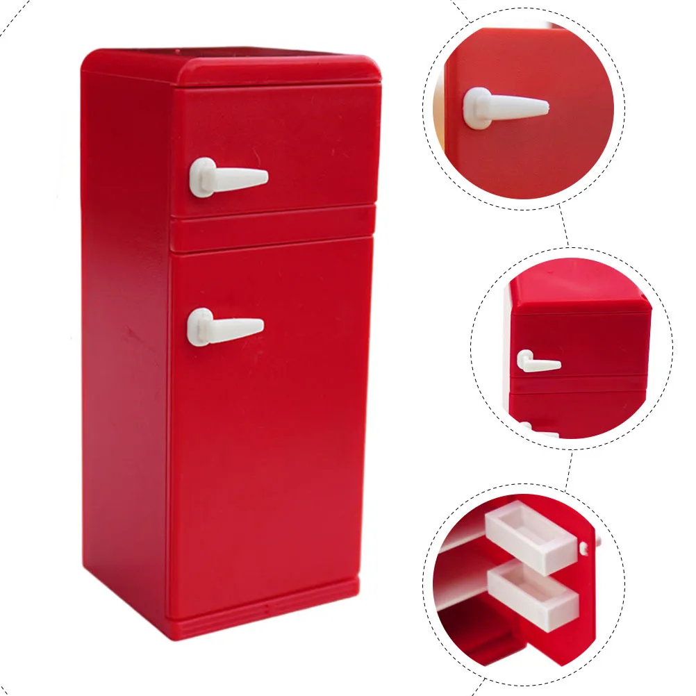 Mini réfrigérateur décoratif, jeu de cuisine Miniature, Design exquis, matière plastique Durable, simulation du Mode de jeu éducatif