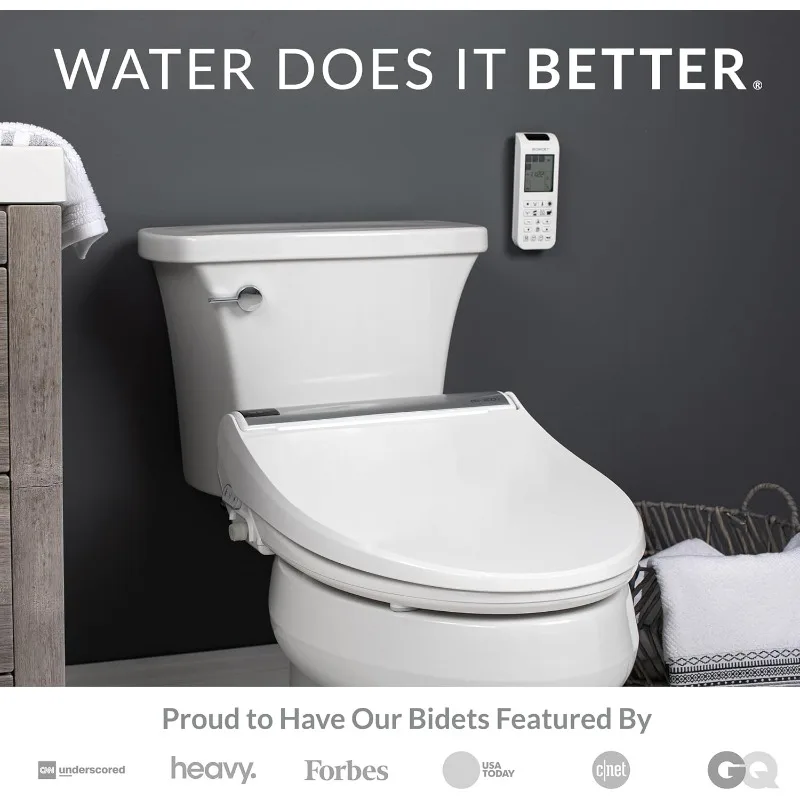 t BB2000 Bliss Electric Bidet Toilet Seat, , Night Light, Remote Control, Elongated, White