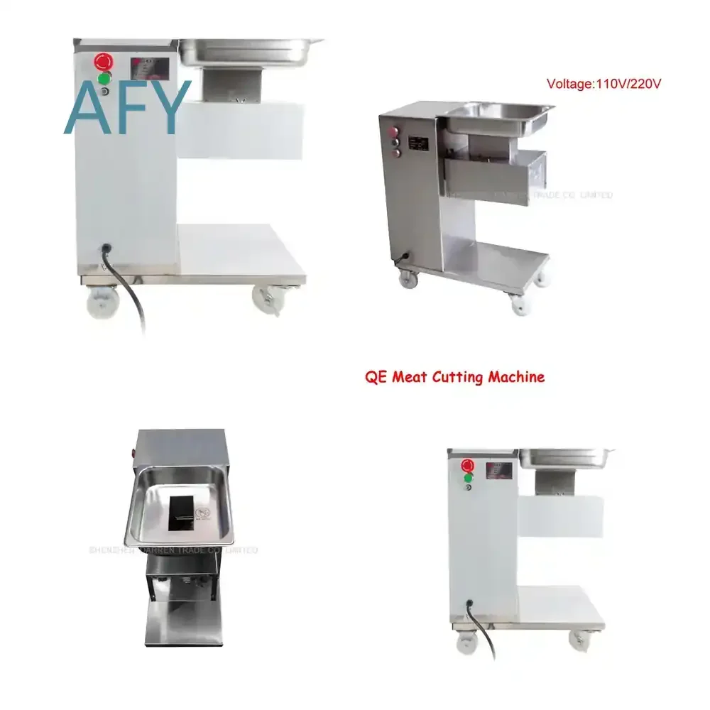 QE Electric Meat Slicer for 220V 110V Cutting Machine with Pulley System 550W Food Processor for Deli Slicing Commercial