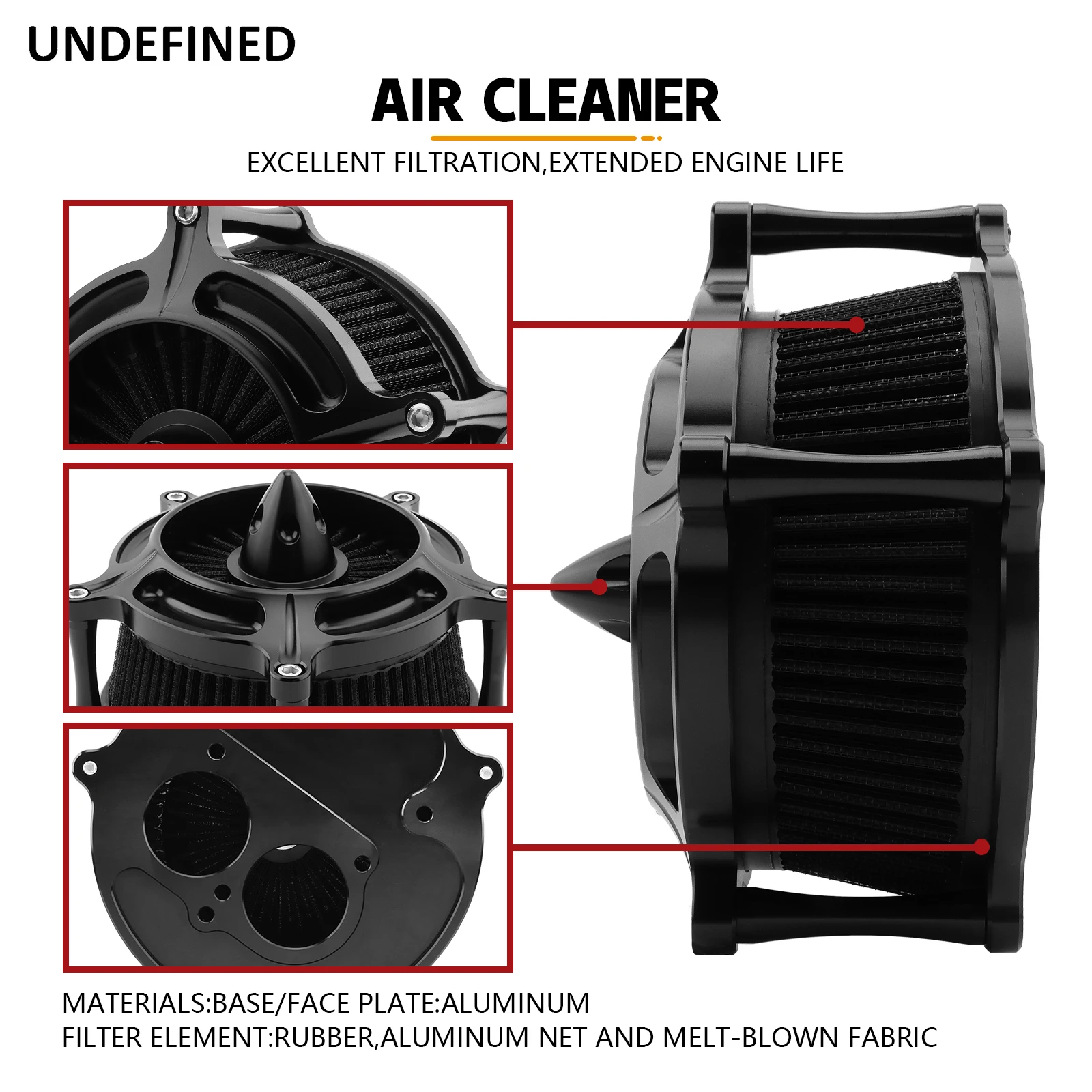 Air Filter Intake Cleaner for Harley Street Rod XG750A 2017-2020 CNC Aluminum Black Turbine Filters filtre a air moto