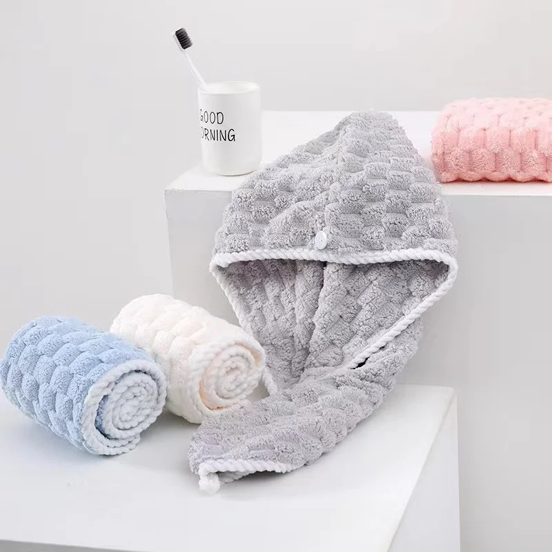 1PC Women Long Hair Drying Towel Fast Drying Hair Cap cute Quick Dry Hair Cap Strongly Absorbent Towel Bath Hats